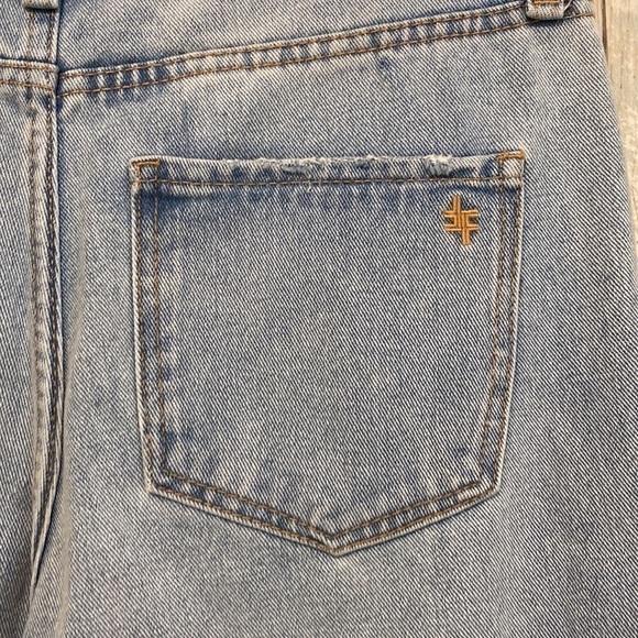 FRAYED High Rise Ankle Straight Color Block Two Tone Jeans | Size 29  NWOT - Picture 10 of 15